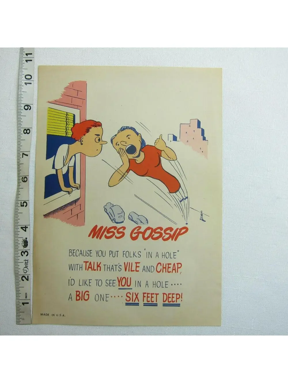 Vintage Vinegar Valentine Miss Gossip Penny Dreadful Sarcasm Insult Ephemera